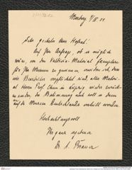 Nachlass Franz Steindachner, Brief von A. Brauer an Franz Steindachner (04.04.1904), Inv.Nr. 53.02, Seite 1